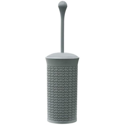 JVL - Knit Design Loop Plastic Toilet Brush and Holder, Grey
