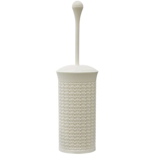 JVL - Knit Design Loop Plastic Toilet Brush and Holder, Ivory
