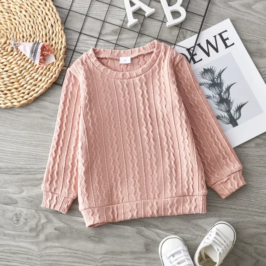 Toddler Girl/Toddler Boy Solid Textured Sweater