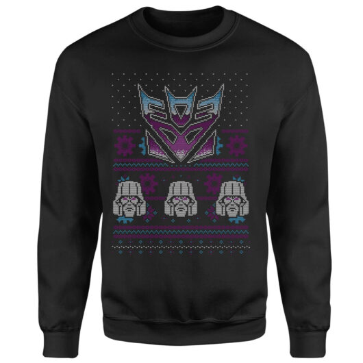 Transformers Christmas Decepticons Classic Ugly Knit Unisex Christmas Jumper - Black - S