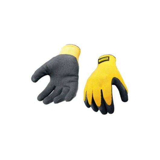Yellow Knit Back Latex Gloves - , - Dewalt