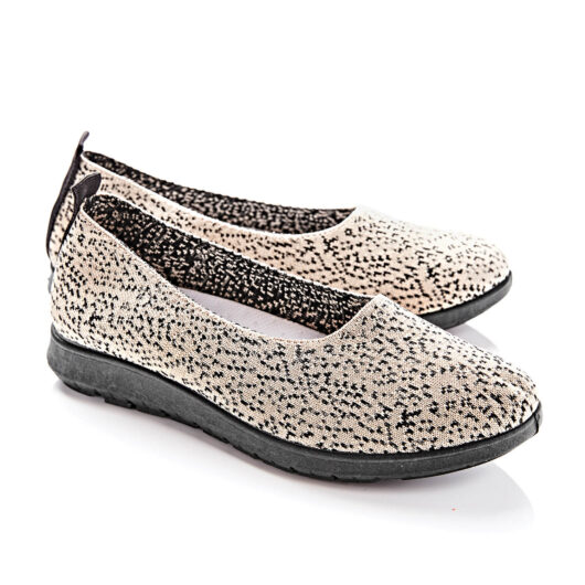 Women's Non-slip Knitted-Look Shoes, Beige, Size 5