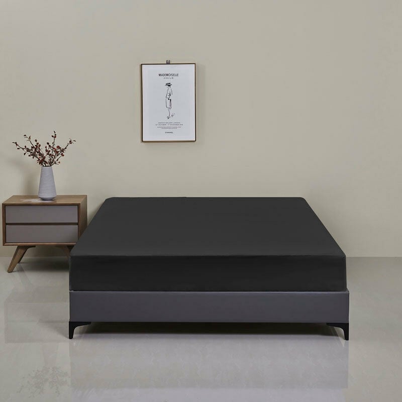 Horizontal Resistant Knit Fitted Sheet, 180cm x 200cm x 30cm - Black