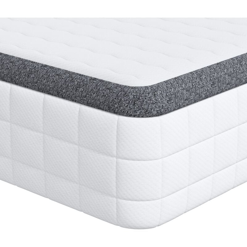 Mattresses White, Grey 100 x 200 cm Knitted fabric vidaXL
