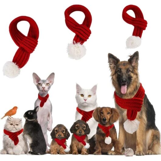 Tinor - Christmas Pet Scarf, Cat and Dog Costume Outfit Red Clothes for Christmas Decoration, Christmas Scarf Costumes Gift