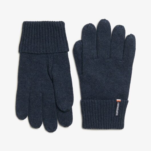 Superdry & Co Men's Pure Cotton Knitted Gloves - Navy, Black,Navy,Dark Grey