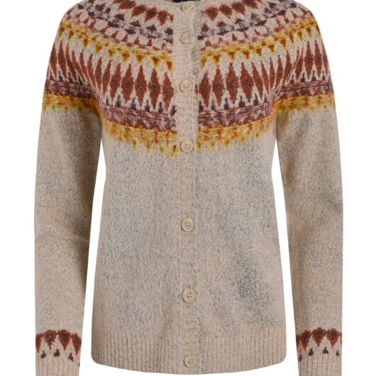Weird Fish Hatty Fair Isle Cardigan Chalk Size 10