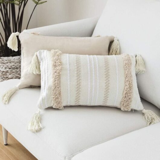 Modern Throw Pillow Covers, Simple Beige Geometric Knitted Decorative Throw Pillow Cases for Sofa and Living Room (1 Piece, 5030cm)