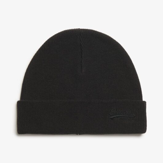 Superdry & Co Cotton Rich Knitted Beanie Hat Black