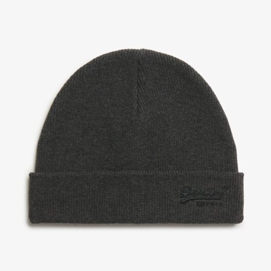 Superdry & Co Cotton Rich Knitted Beanie Hat Dark Grey