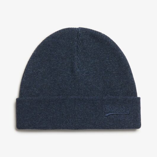 Superdry & Co Cotton Rich Knitted Beanie Hat Navy