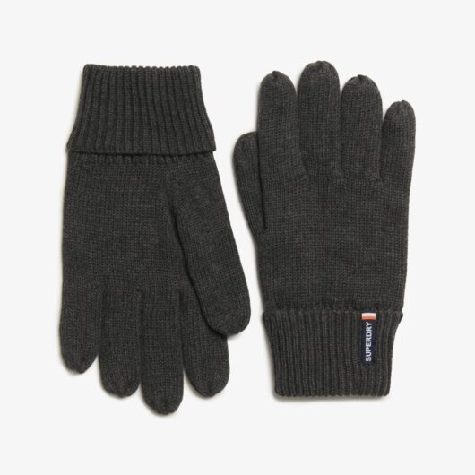 Superdry & Co Pure Cotton Knitted Gloves Dark Grey