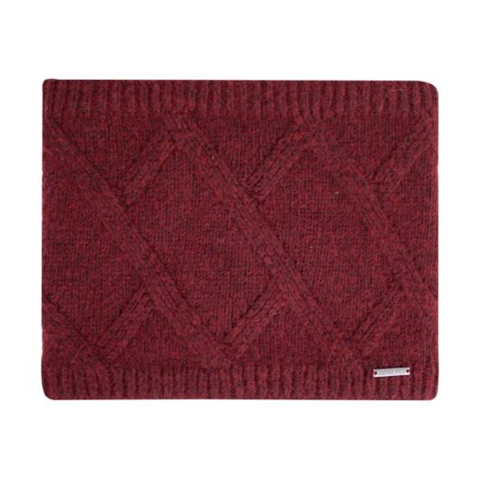 Weird Fish Candy Cable Knitted Faux Fur Lined Snood Garnet Size ONE