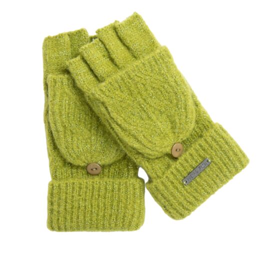 Weird Fish Cassell Sparkle Fingerless Gloves Woodbine Size ONE