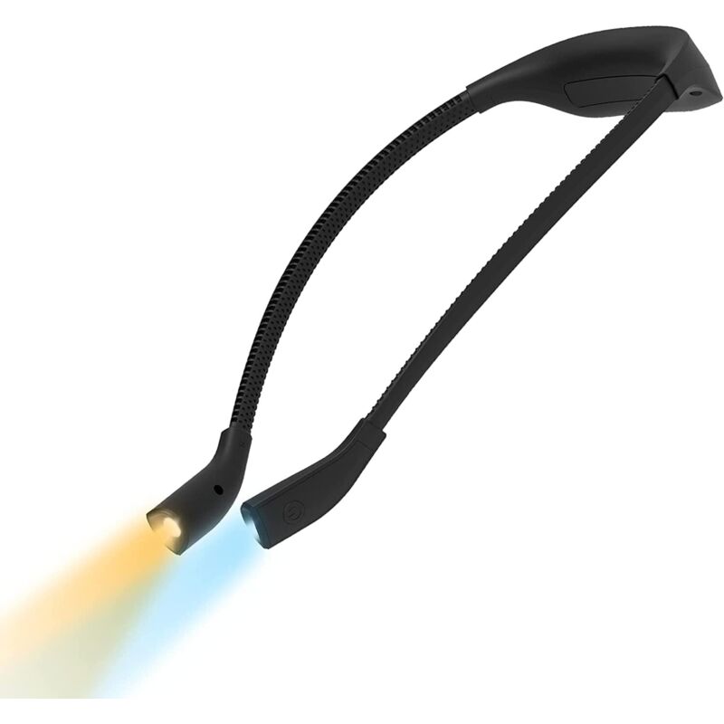 Tinor - usb Rechargeable Book Light, 1000mAh Reading Lamp for Reading in Bed, Hands-Free Neck Lights, 3 Colors, Adjustable Brightness, Reading,