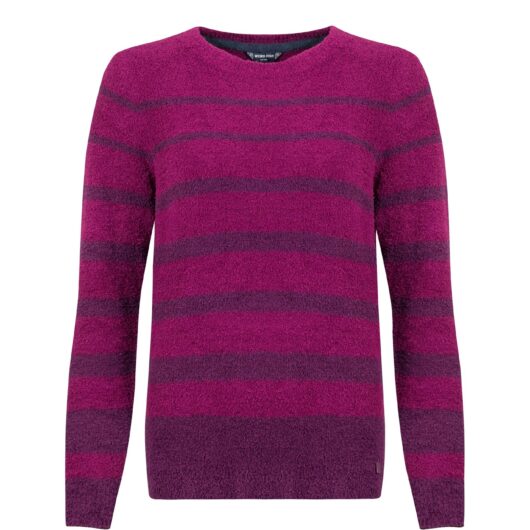 Weird Fish Wanda Cosy Knit Stripe Jumper Beet Size 12