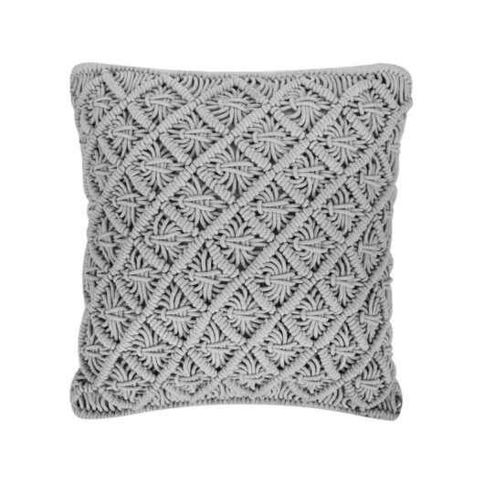 Throw Cushion KIZKALESI Cotton 45 x 40 cm Grey Geometric Pattern