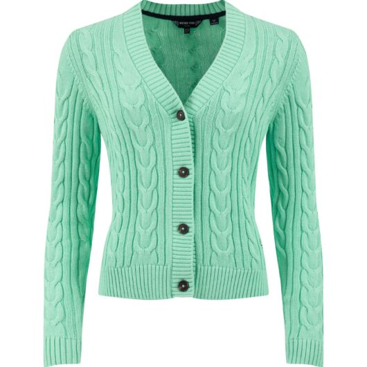 Weird Fish Constance Cable Knit Cardigan Apple Mint Size 10