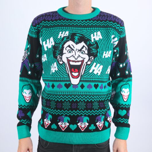 The Joker Ha-Ha-Happy Holidays Knitted Christmas Jumper - L