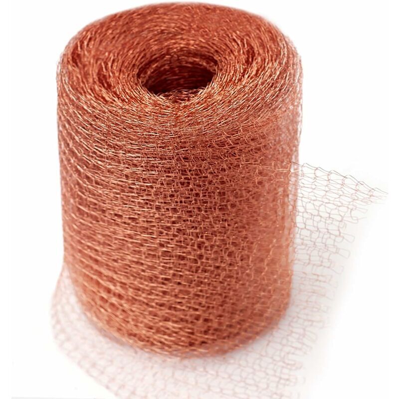 1 roll of copper rodent-proof wire mesh, knitted mesh against slugs and snails, for garden and indoor protection