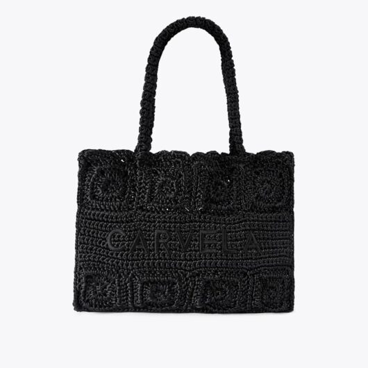 Carvela Pure Silk Knitted Tote Bag Black