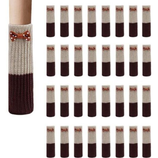 Furniture Socks Knit Wool 32PCS Chair Leg Cushions Protector Mat Anti-Slip Pads for Furniture Table Hats Cover