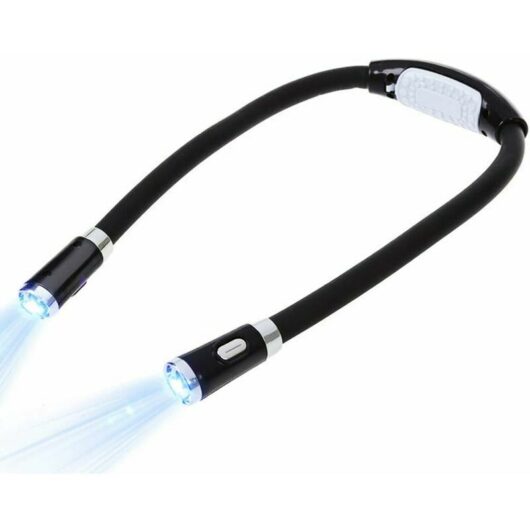 Led Book Light Hug Light, Hands-co.ukee Hanging Neck Reading Light 4 Led Lamp Beads, 4-Speed Mode, Can Be Read in Bed Or Read in Car (Black)