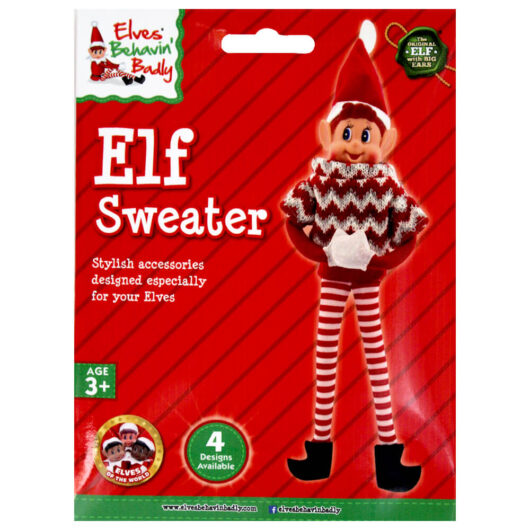 Mini Knitted Elf Sweater - 12cm - Elves Behavin' Badly - Season Decorations - Christmas Decorations