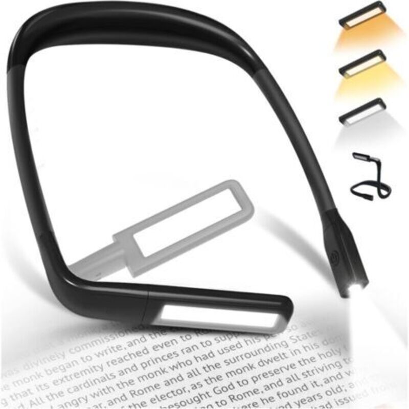 Neck Reading Light - Rechargeable Bed Reading Lamp, 3 Colors LED Flexible Neck Hanging Light for Book Knitting Sewing Camping Repair, Gift for Women