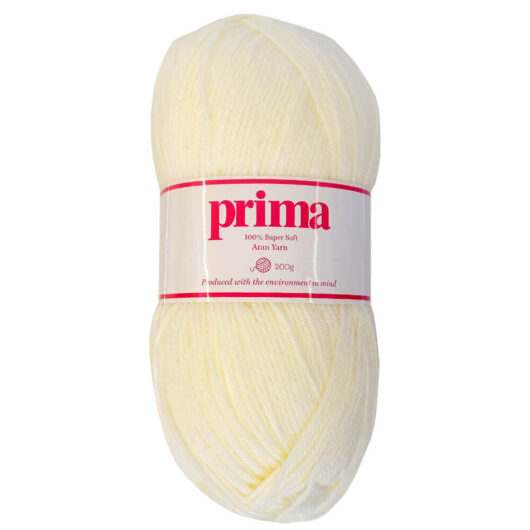Prima Aran Yarn: Off White 200g