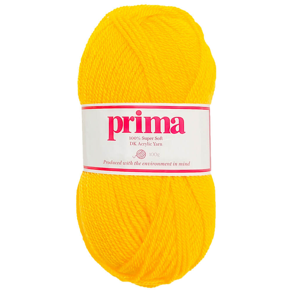 Prima DK Acrylic Wool: Sun Yellow Yarn 100g