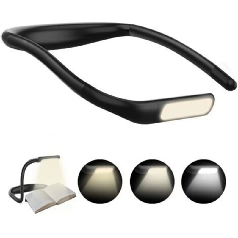 Rechargeable Neck Reading Light, 1800mAh Foldable LED Desk Lamp, Stepless Dimming & 3 Color Modes, 270° Rotation Adjustment, Ideal for Reading and