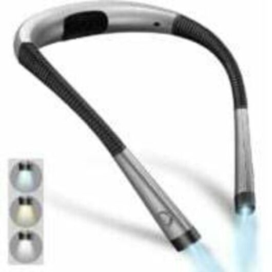Rechargeable Neck Reading Light at Bed, 3 Colors, 6 Brightness Levels, Foldable Arms, Long Life, Perfect for Reading, Knitting, Repairing, TRIMEC