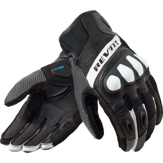 Rev It Ritmo Leather Motorcycle Gloves XXL Black Grey