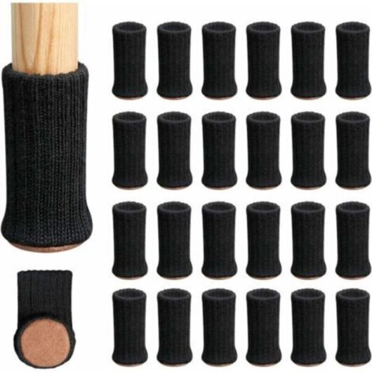 Set of 24 Furniture Socks, Knitted Furniture Feet, Chair Pads, Chair Legs, Non-Slip Furniture Shoes, Prevents Scratches and Noise, Suitable for Chair