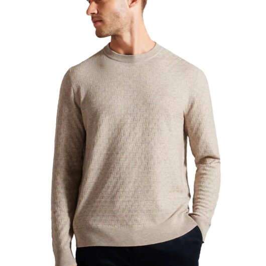 Ted Baker | Mens Crew Neck Knit Jumper - Loung - Beige / XS