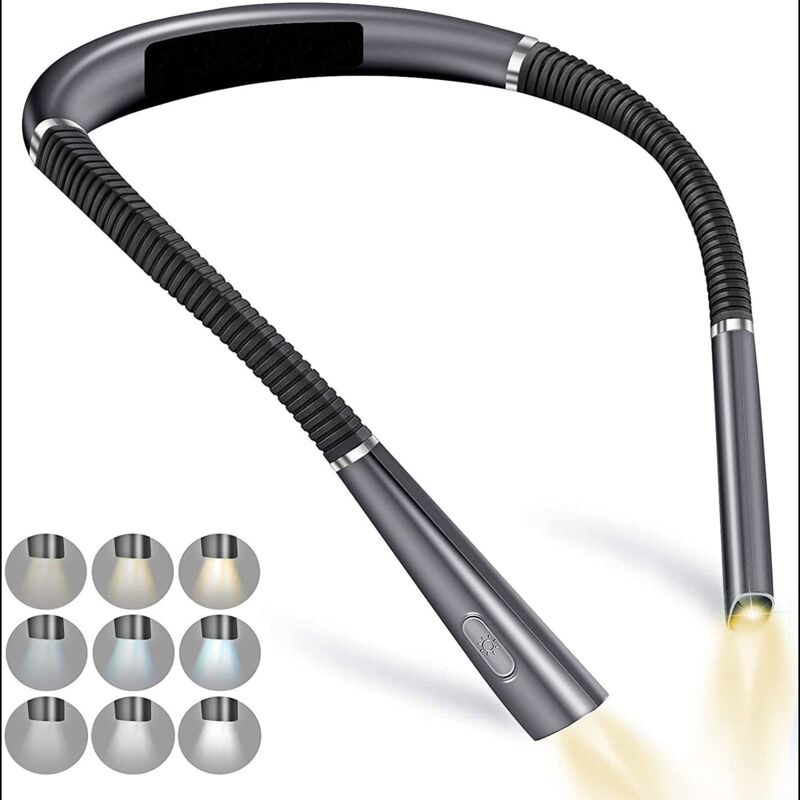 Tinor - led Neck Hanging Light Emergency Light Eye Protection Reading Table Lamp Student Dormitory Sports Running Neck Tri-Shading