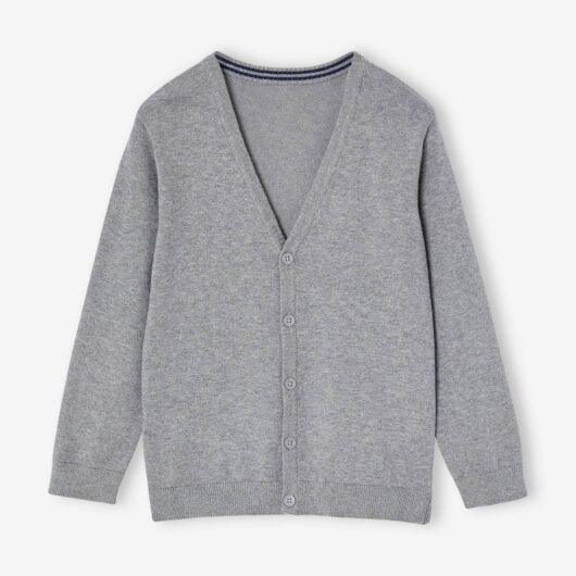V-neck knitted cardigan BASICS for Boys marl grey