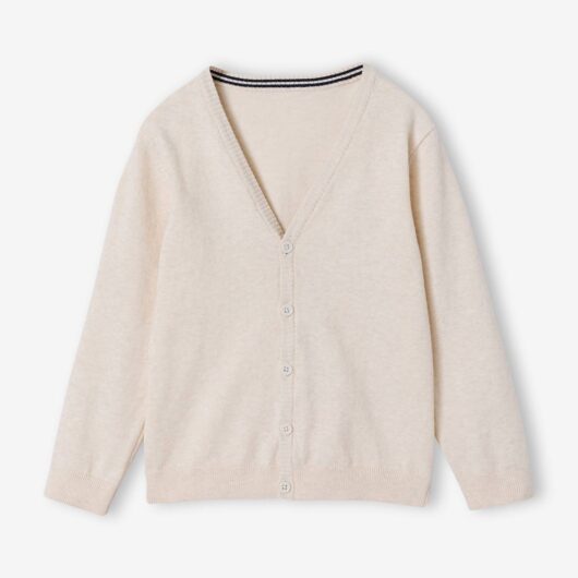 V-neck knitted cardigan BASICS for Boys marl white