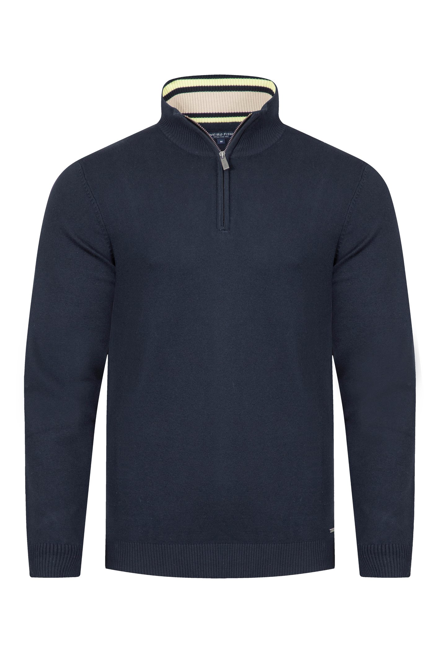 Weird Fish Blaine Fine Knit 1/4 Zip Jumper Midnight Size 2XL