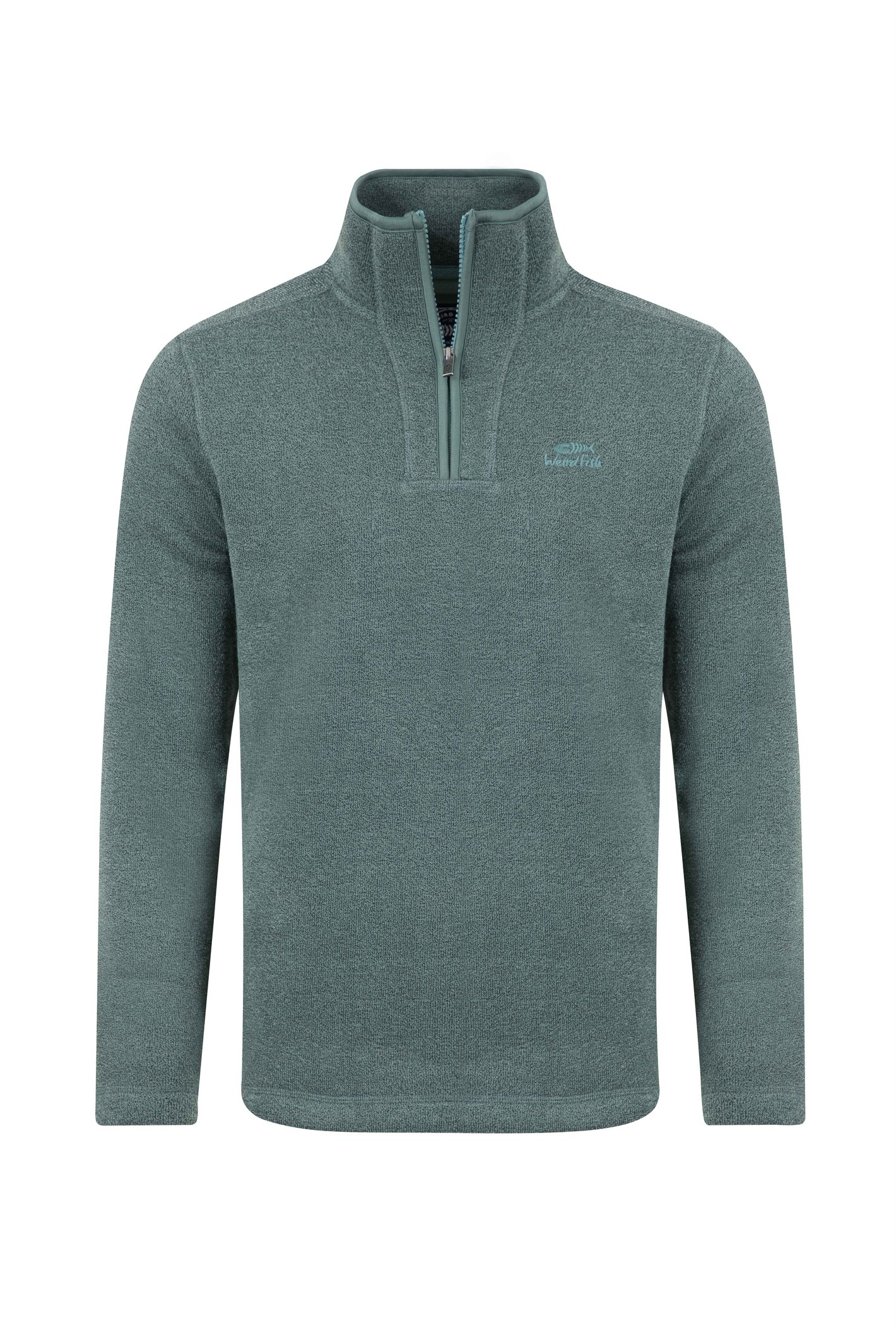Weird Fish Stowe Recycled 1/4 Zip Soft Knit Fleece Ivy Size 3XL