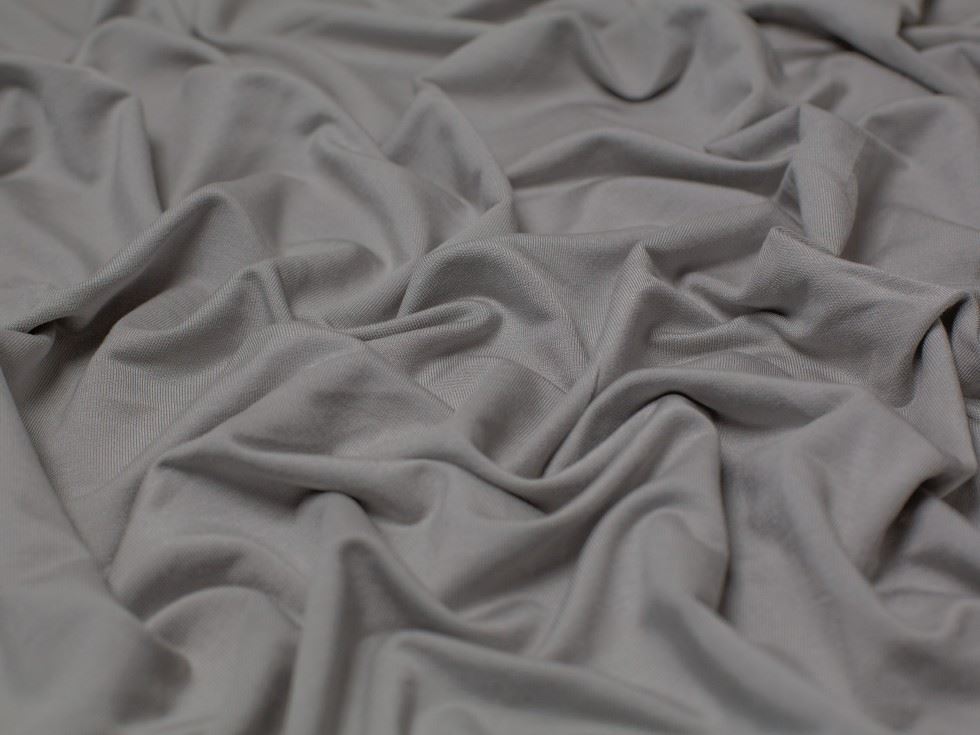Deadstock Modal Loop Back French Terry Stretch Knit Fabric Silver Grey