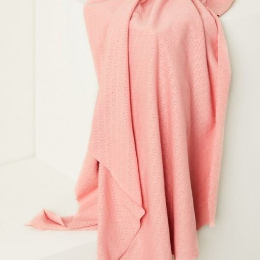 Mind The MAKER Gem Pointelle Jersey Stretch Knit Fabric Sweet Peach
