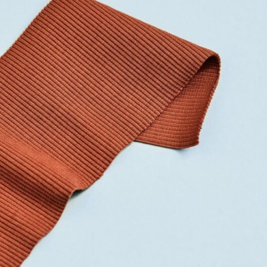 Mind The MAKER Organic Cotton Rib Stretch Knit Fabric Rust