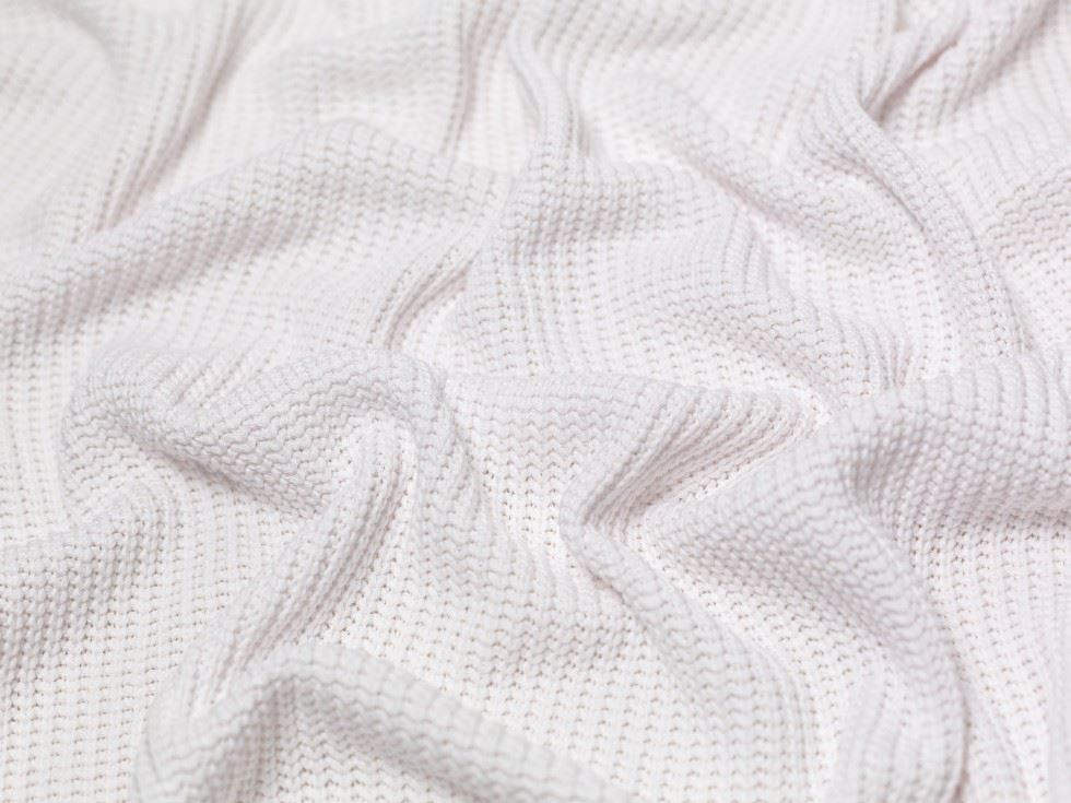 Minerva Core Range Chunky Cotton Sweater Knit Stretch Fabric Snow