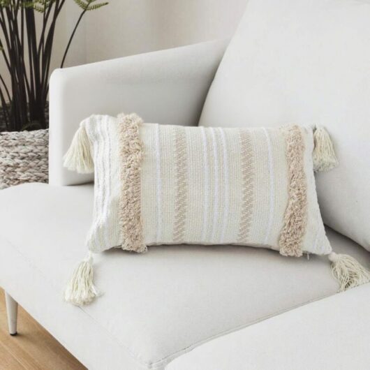 Modern cushion covers - Simple and geometric - Knitted - Decorative - Beige - For sofa and living room