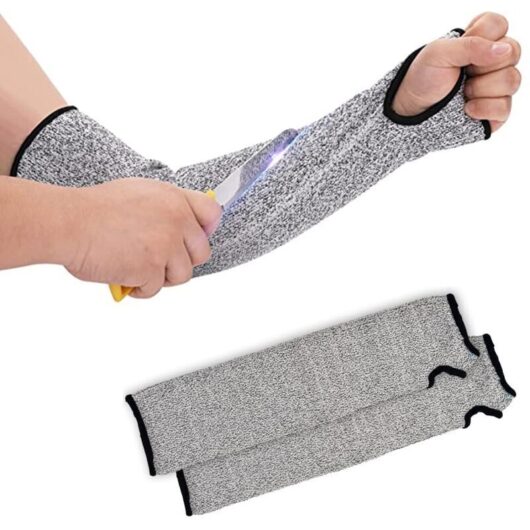 Odipie - Cut-resistant knitted sleeves, cut-resistant gardening gloves, work protection, protective tool, prevents scuffs and scratches, s (1 pair)