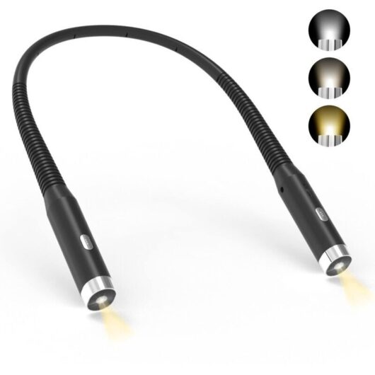 Odipie - Neck Reading Lamp, Rechargeable Reading Lamp, 3 Adjustable Brightness Levels, 360° Foldable, usb led Reading Light for Travel, Knitting,