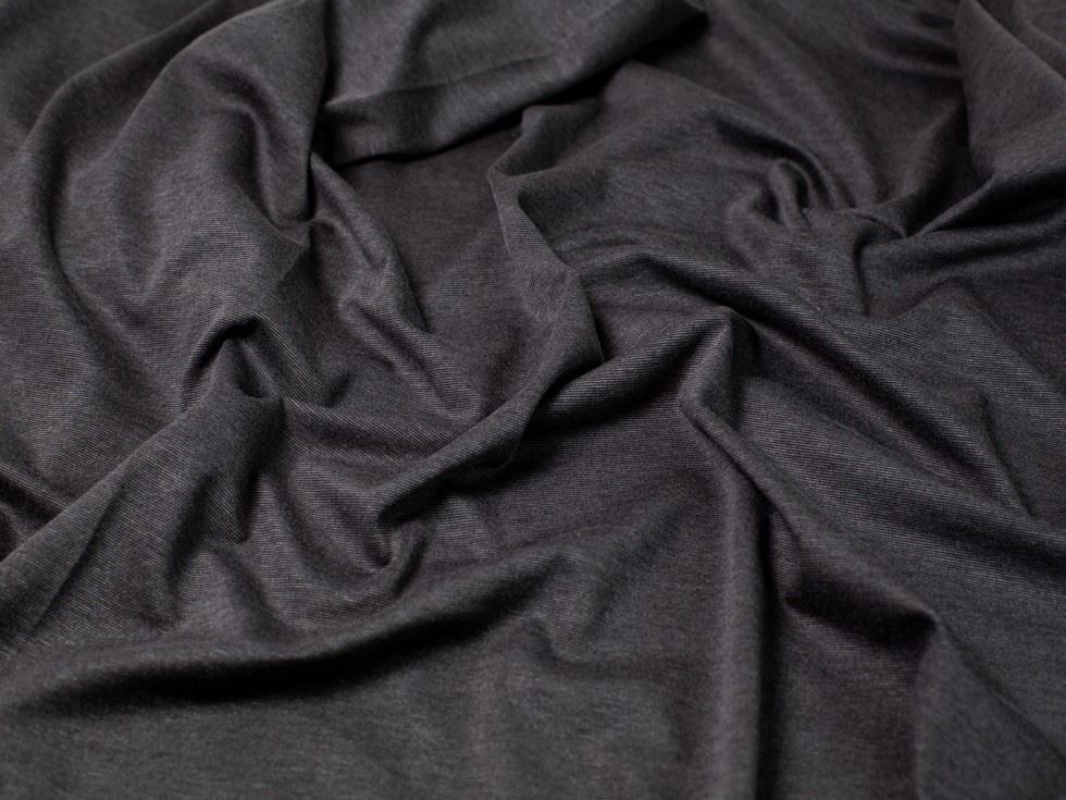 Soft Ponte Roma Double Stretch Knit Fabric Dark Grey Marl