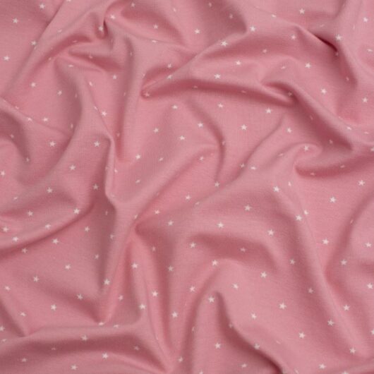 Star Cotton Jersey Stretch Knit Fabric Baby Pink